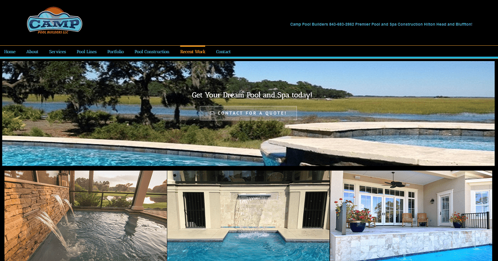 By Marketing Solutions HHI, Camp Pool Builders, Swimming Pools Hilton Head, Website Design